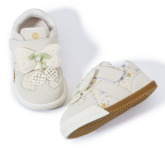 Birch - Barefoot Floral Bow Sneaker - Toddler Girls