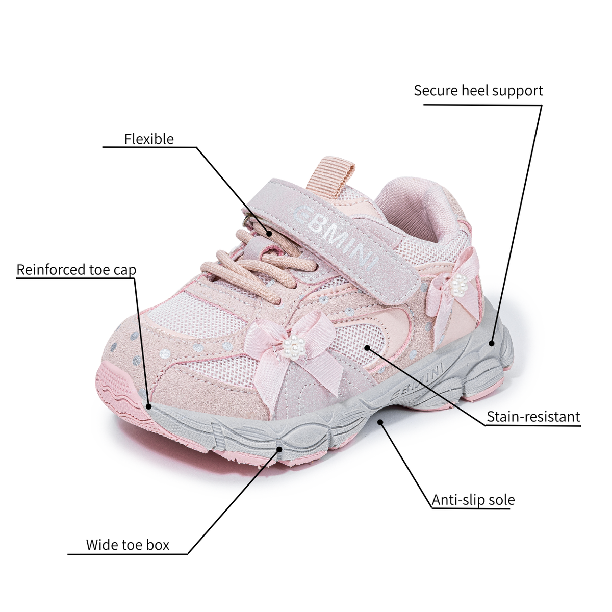 Dew - Barefoot Mesh Sneaker Bow Detail - Toddler Girls