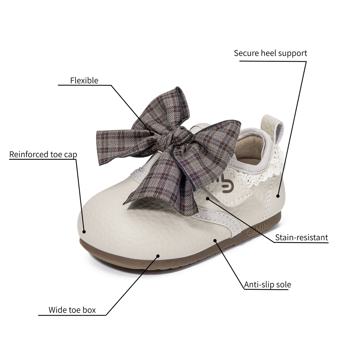 Puffkin - Barefoot Bow Sneaker Soft Sole - Toddler Girls
