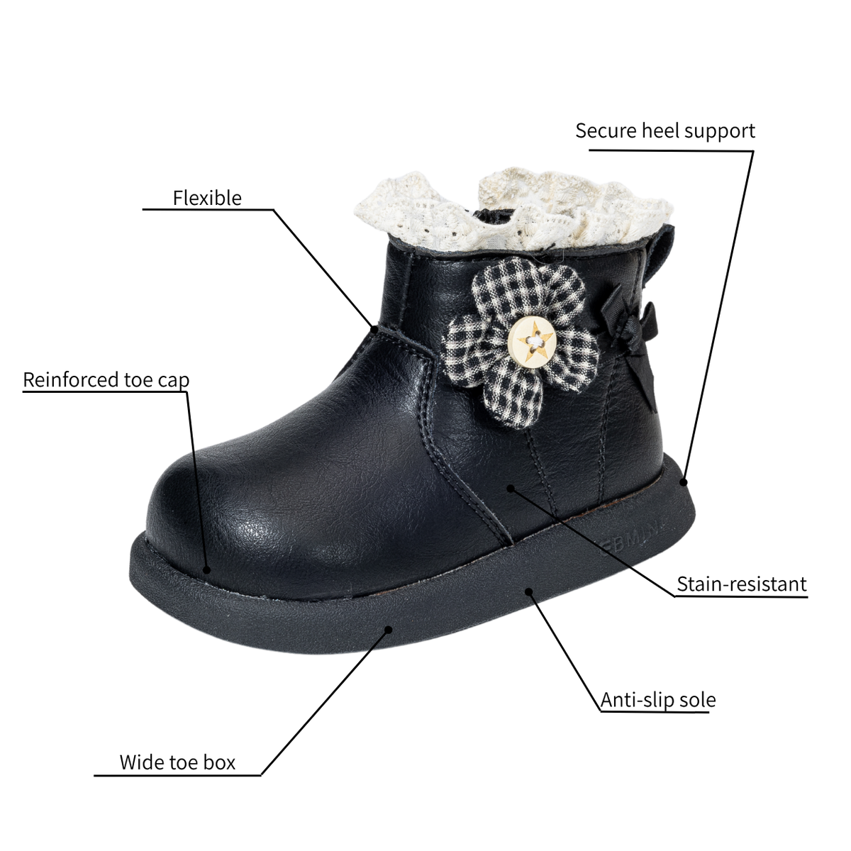 Willow - Barefoot Ruffle Boot Wide Toe - Toddler Girls