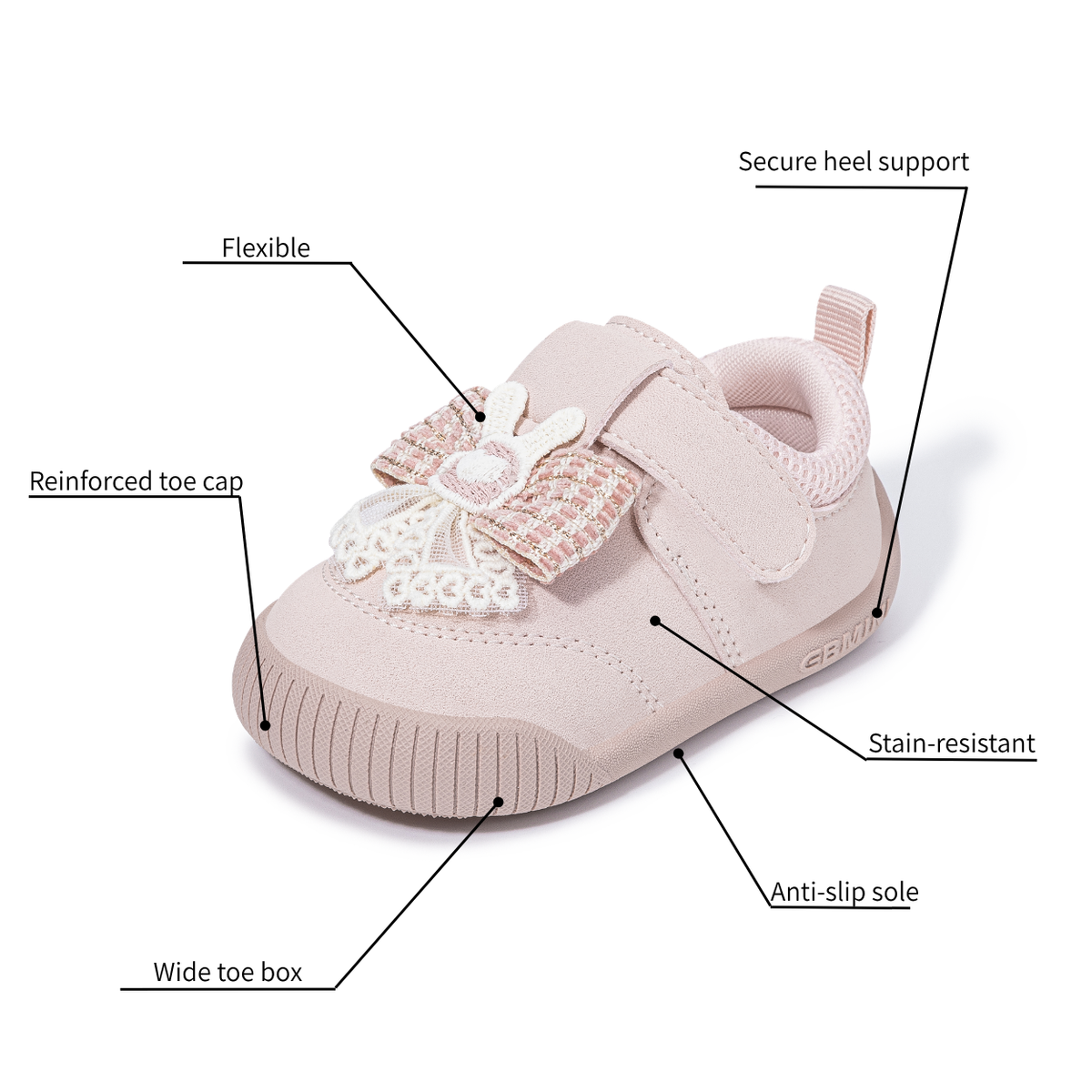 Mulberry - Barefoot Bunny Bow Sneaker - Toddler Girls