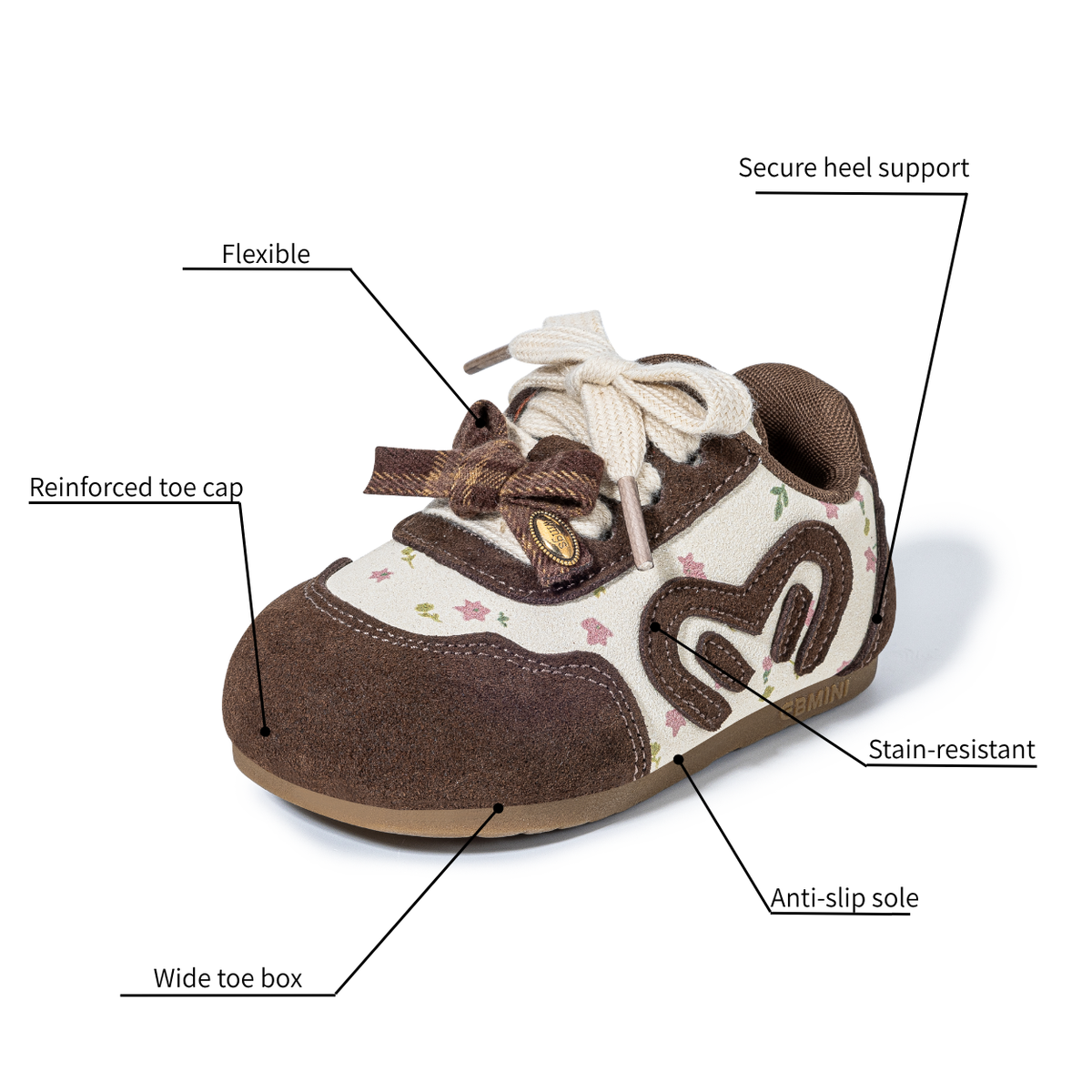 Skippykin - Barefoot Wide Toe Floral Sneaker - Toddler Girls Boys