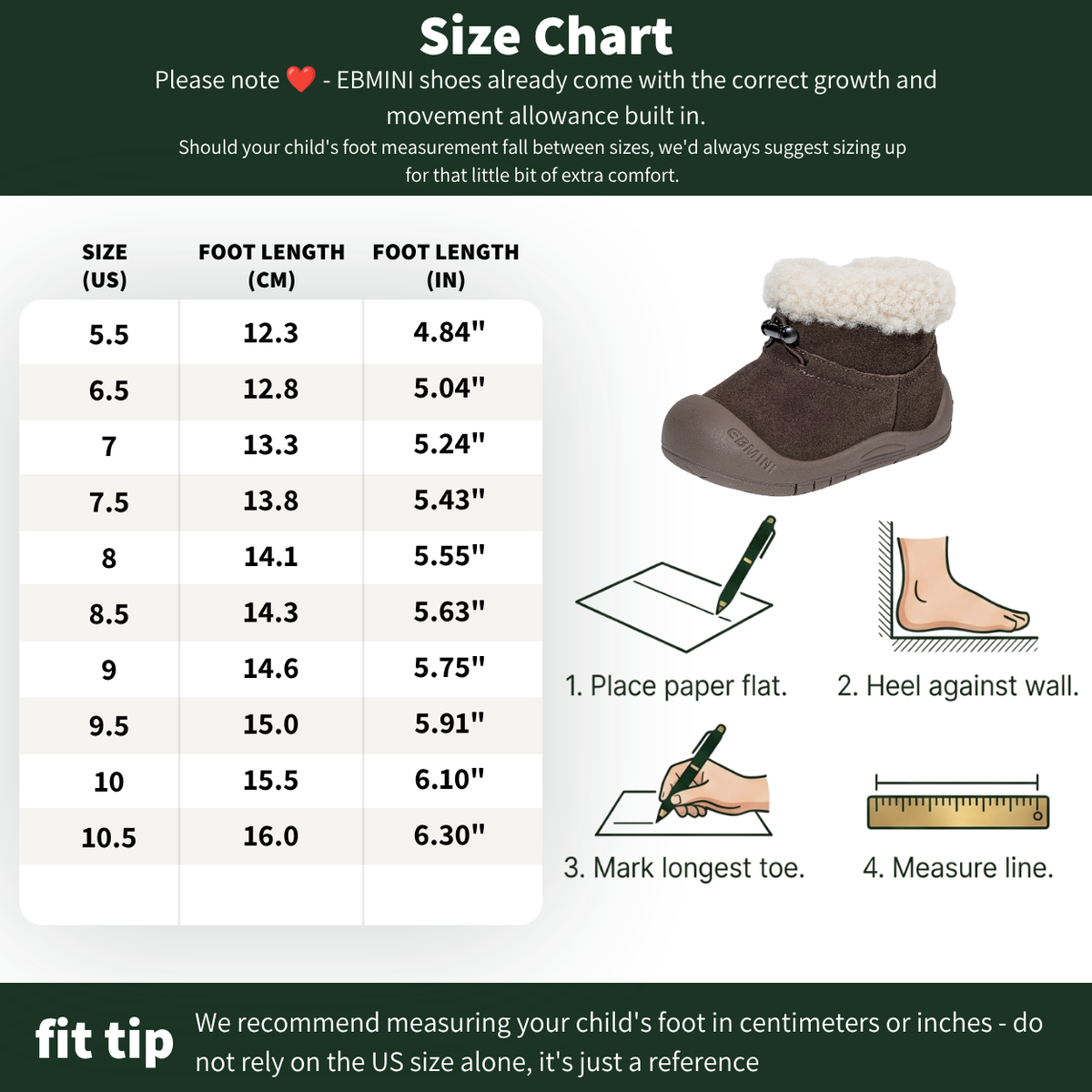 Caramel - Barefoot Winter Boot Warm Fleece - Toddler Boys Girls