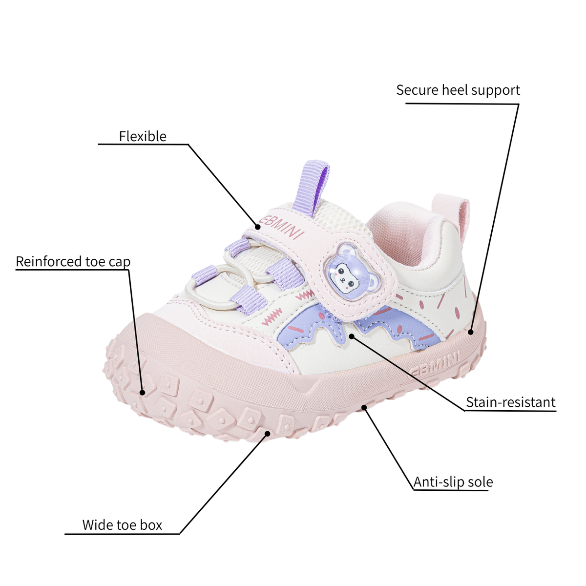 Littlewing - Barefoot Wide Toe Sneaker - Toddler Boys Girls