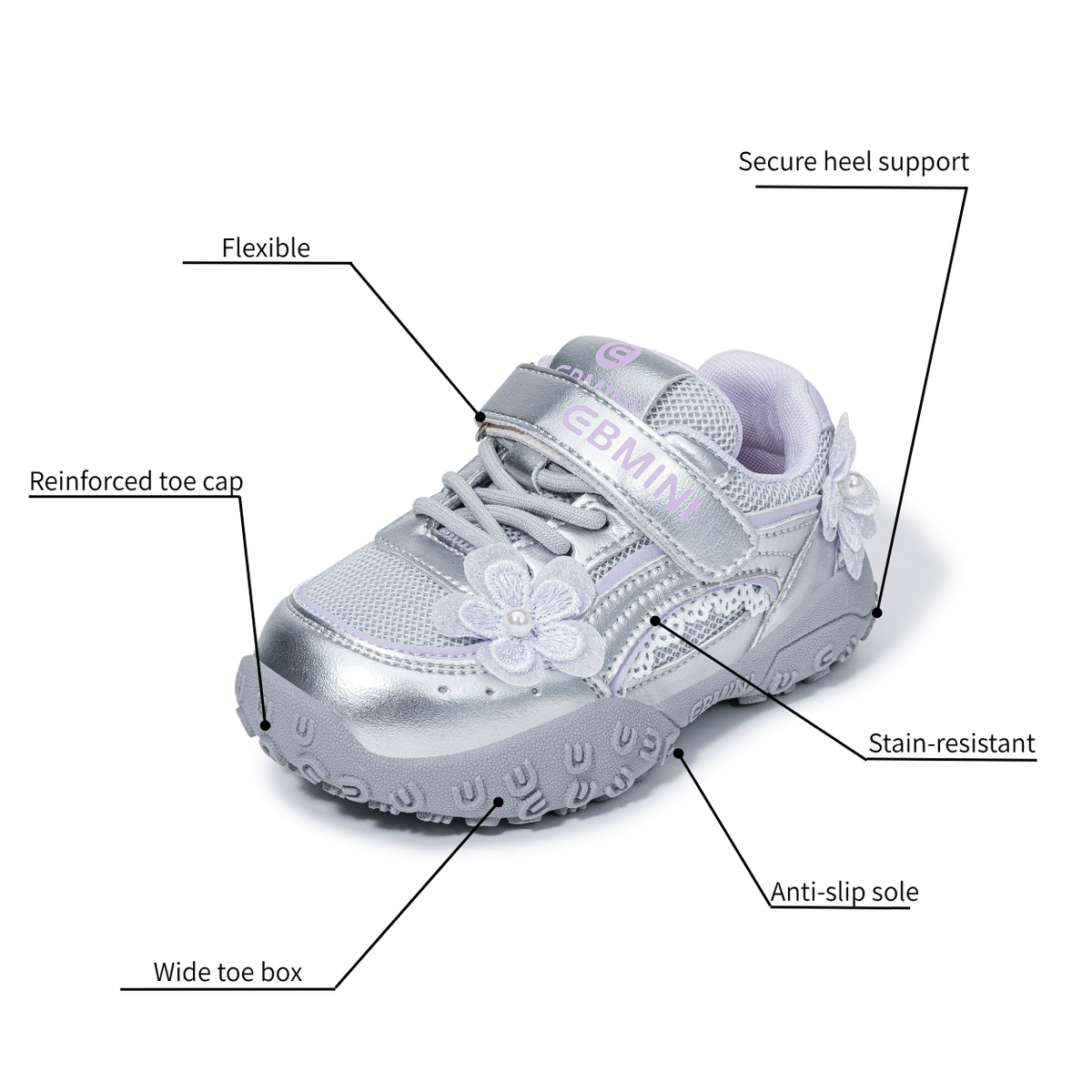 Puddle - Barefoot Flower Sneaker Wide Toe - Toddler Girls
