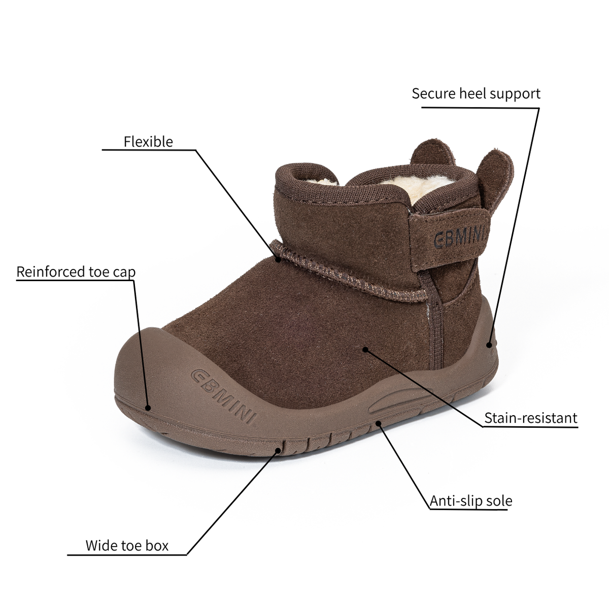 Cobble - Barefoot Fur Winter Boot - Toddler Boys Girls