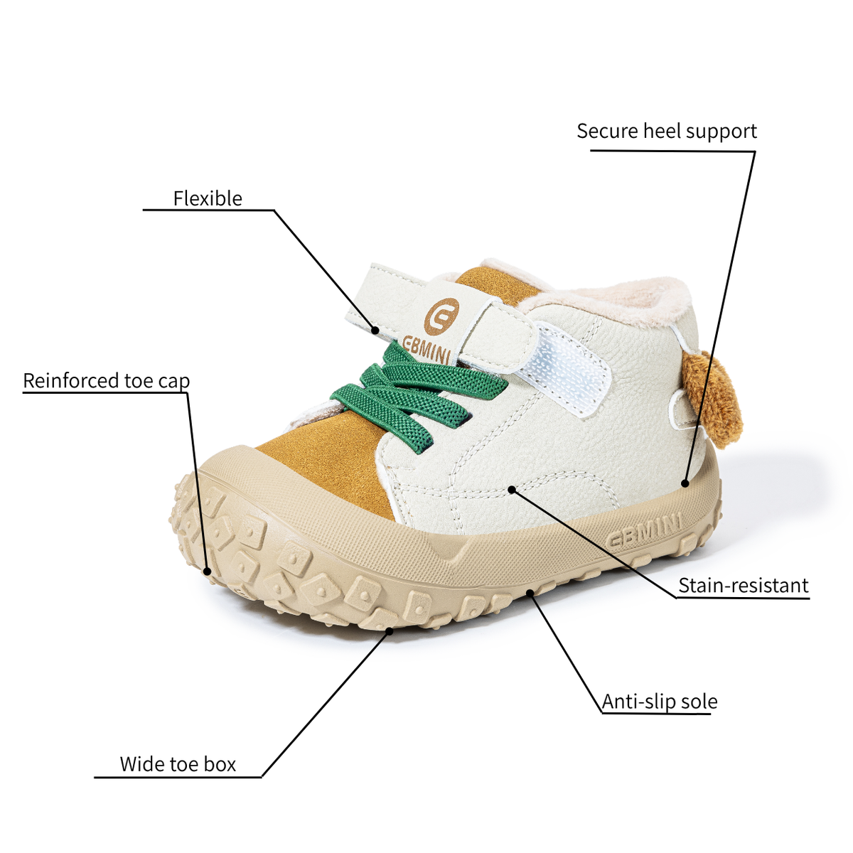 Honeybee - Barefoot Warm High Top Sneaker - Toddler Boys Girls