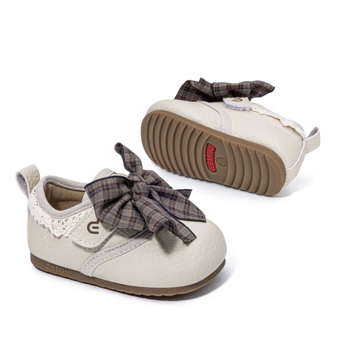 Puffkin - Barefoot Bow Sneaker Soft Sole - Toddler Girls