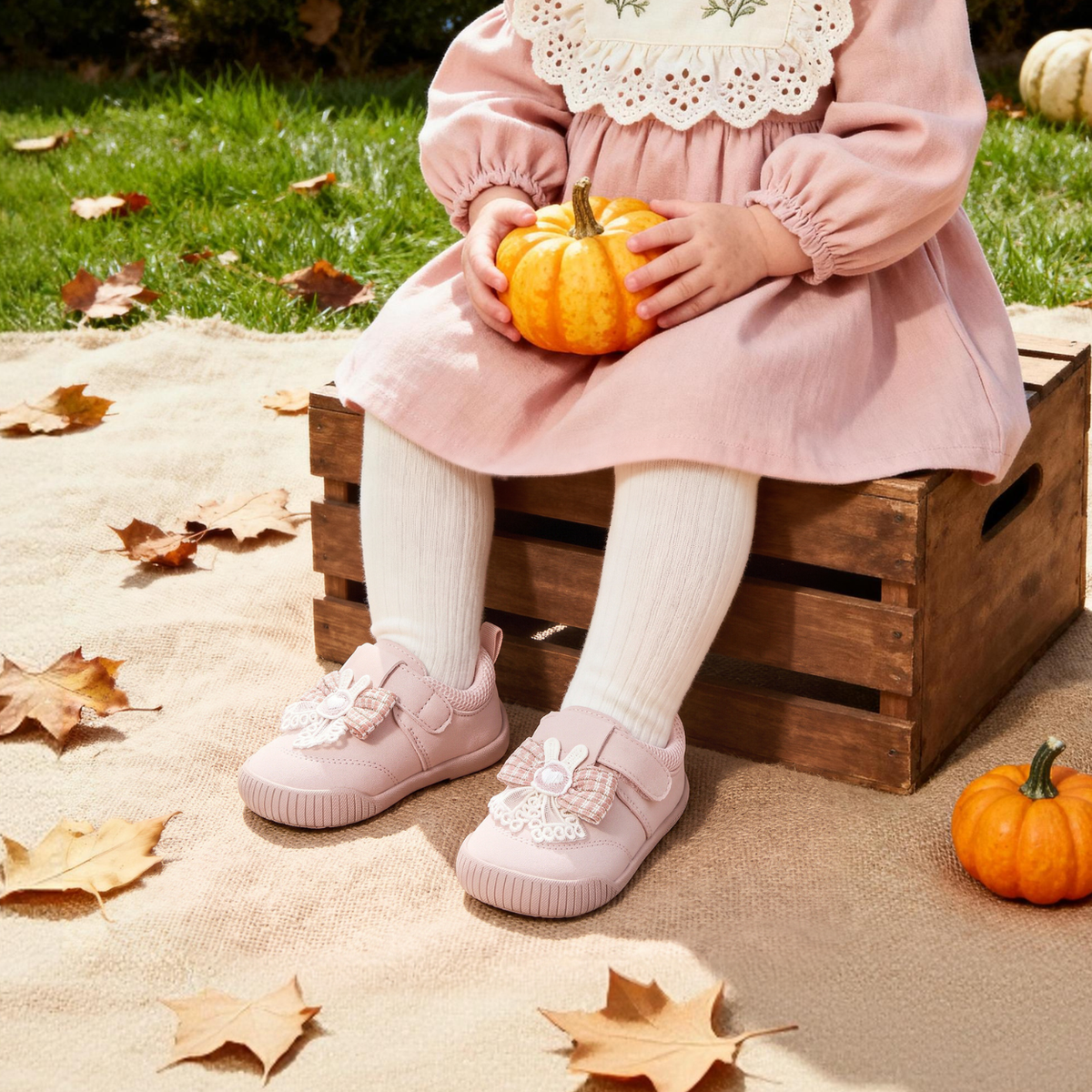 Mulberry - Barefoot Bunny Bow Sneaker - Toddler Girls