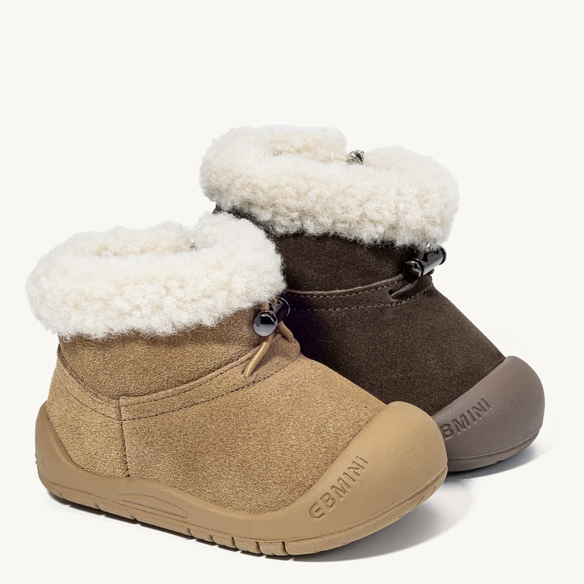 Caramel - Barefoot Winter Boot Warm Fleece - Toddler Boys Girls