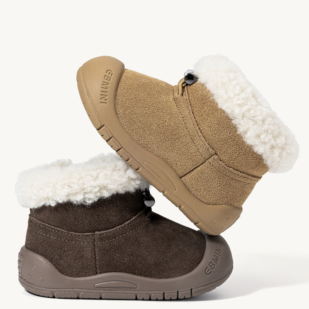 Caramel - Barefoot Winter Boot Warm Fleece - Toddler Boys Girls